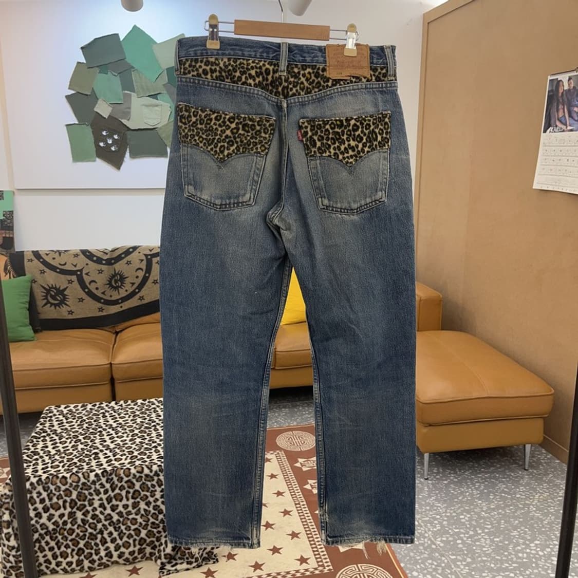 리바이스 희귀 갸루 레오파드 데미지 커스텀 데님팬츠 31인치 C09441 상품이미지4