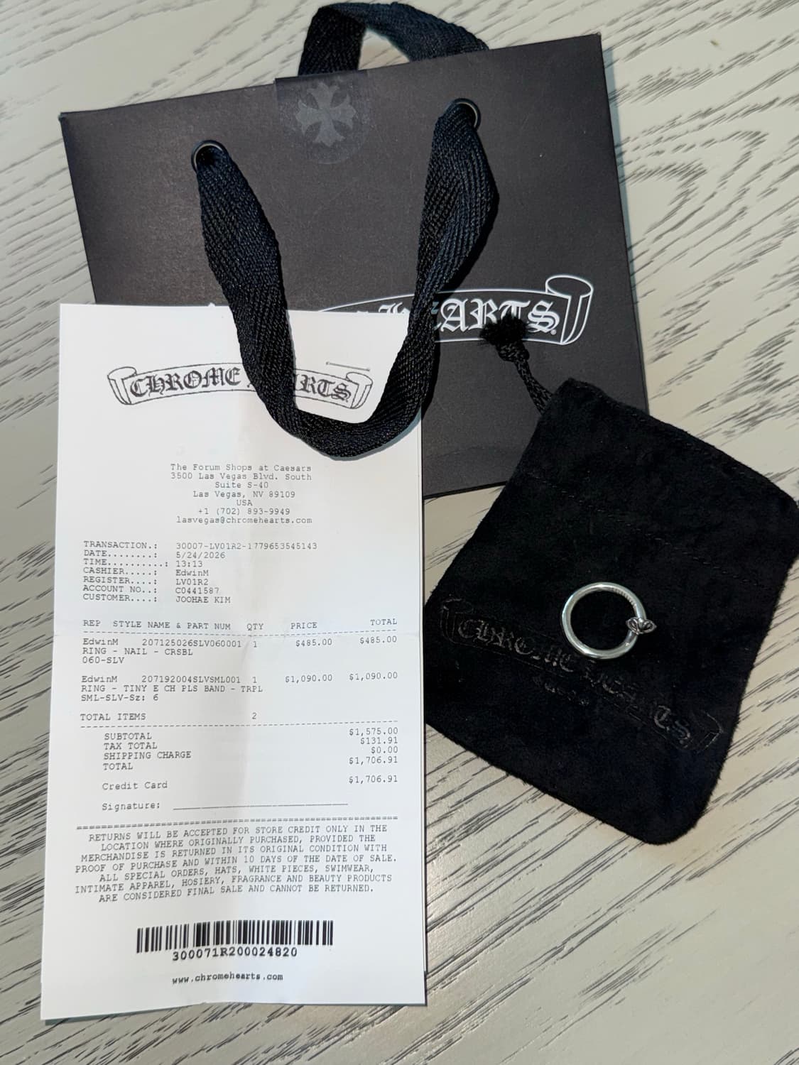 Chrome Hearts Nail Crossball Ring (US 6) 상품이미지5