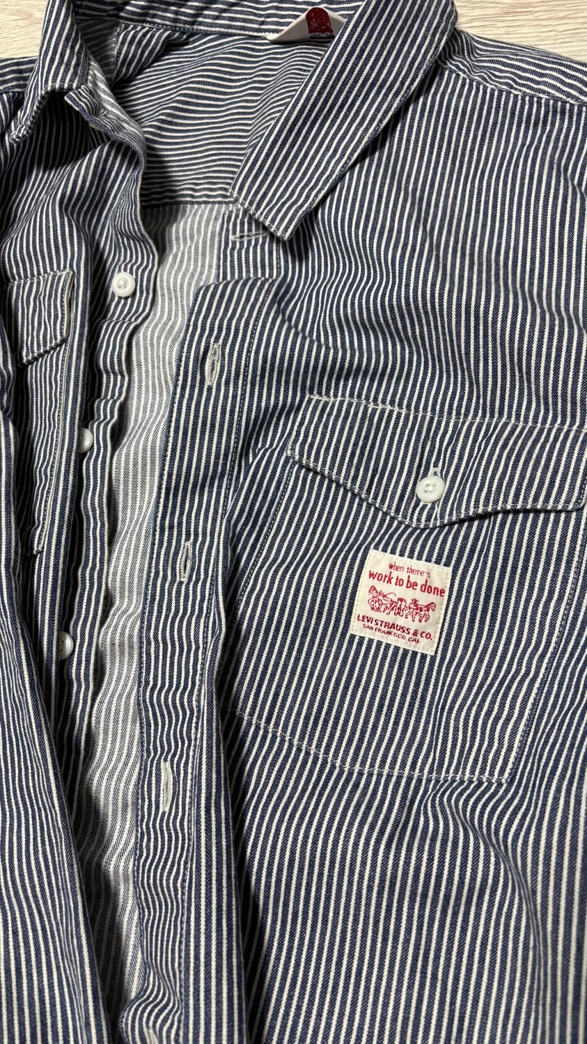 리바이스 스트라이프 워크 셔츠 M 상품이미지2