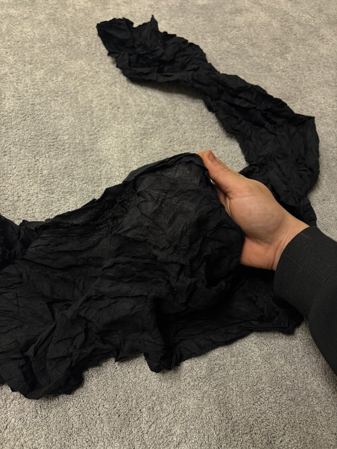 Vintage v-kei punk mood black scarf 상품이미지3