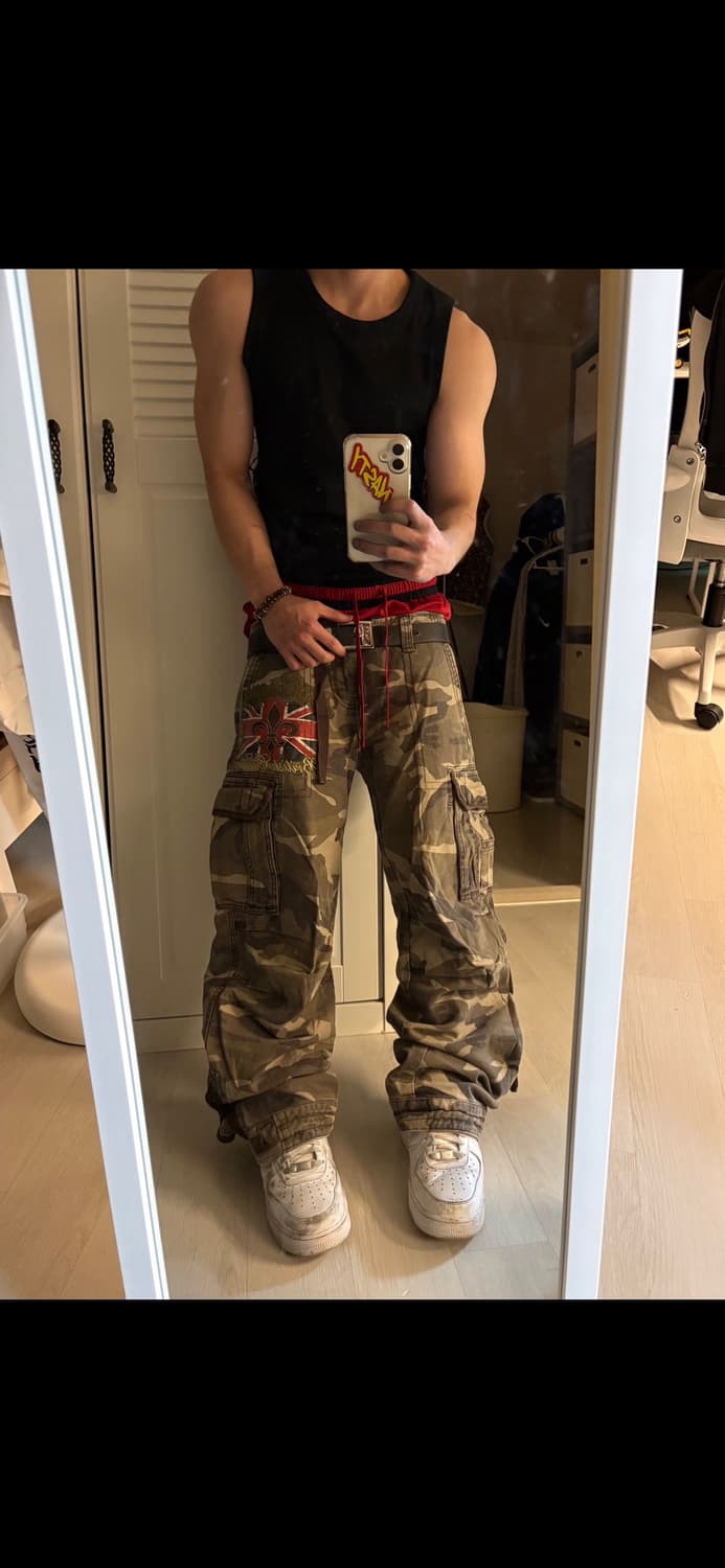 ASK 카모 카고팬츠 브리티시 커스텀 패치 상품이미지5