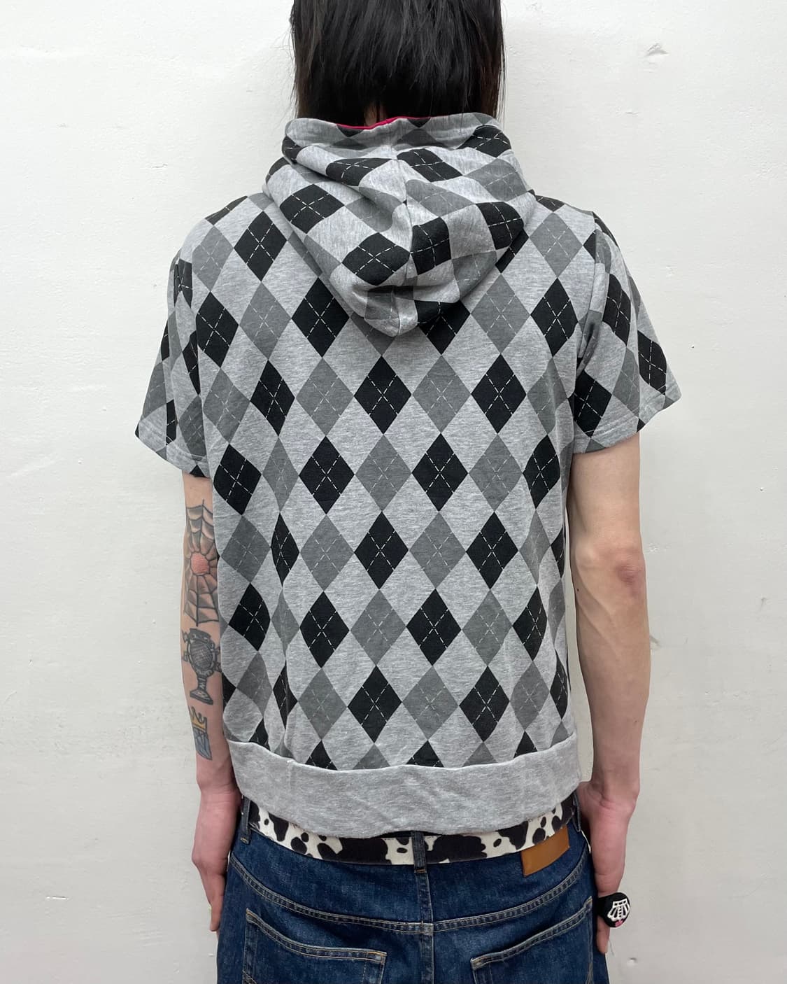 Argyle pink hoodie t-shirt  상품이미지2