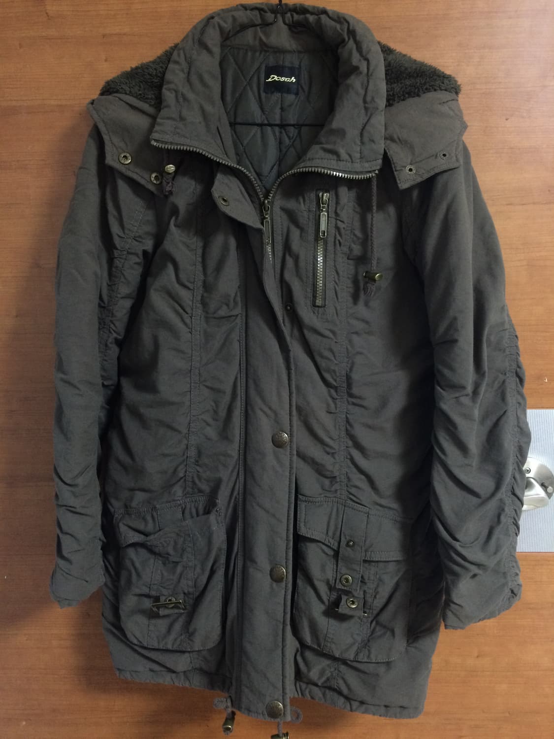 디테일 셔링 빈티지 카키 야상 자켓 상품이미지1