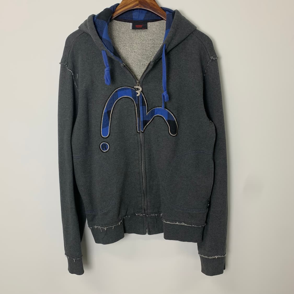 에비수 빅로고 빈티지 그레이 후드집업  상품이미지2