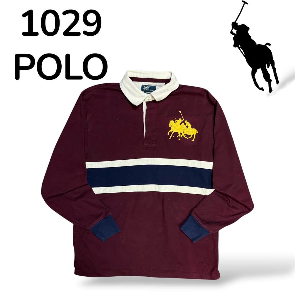 폴로 버건디 빅포니 럭비티 카라 롱슬리브 L 상품이미지2