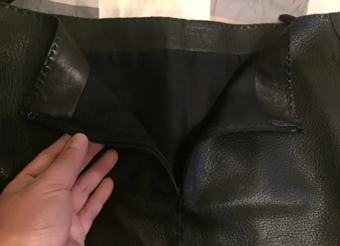 HERMES 에르메스 스커트(레더-디어스킨/실크)36 사이즈 상품이미지5