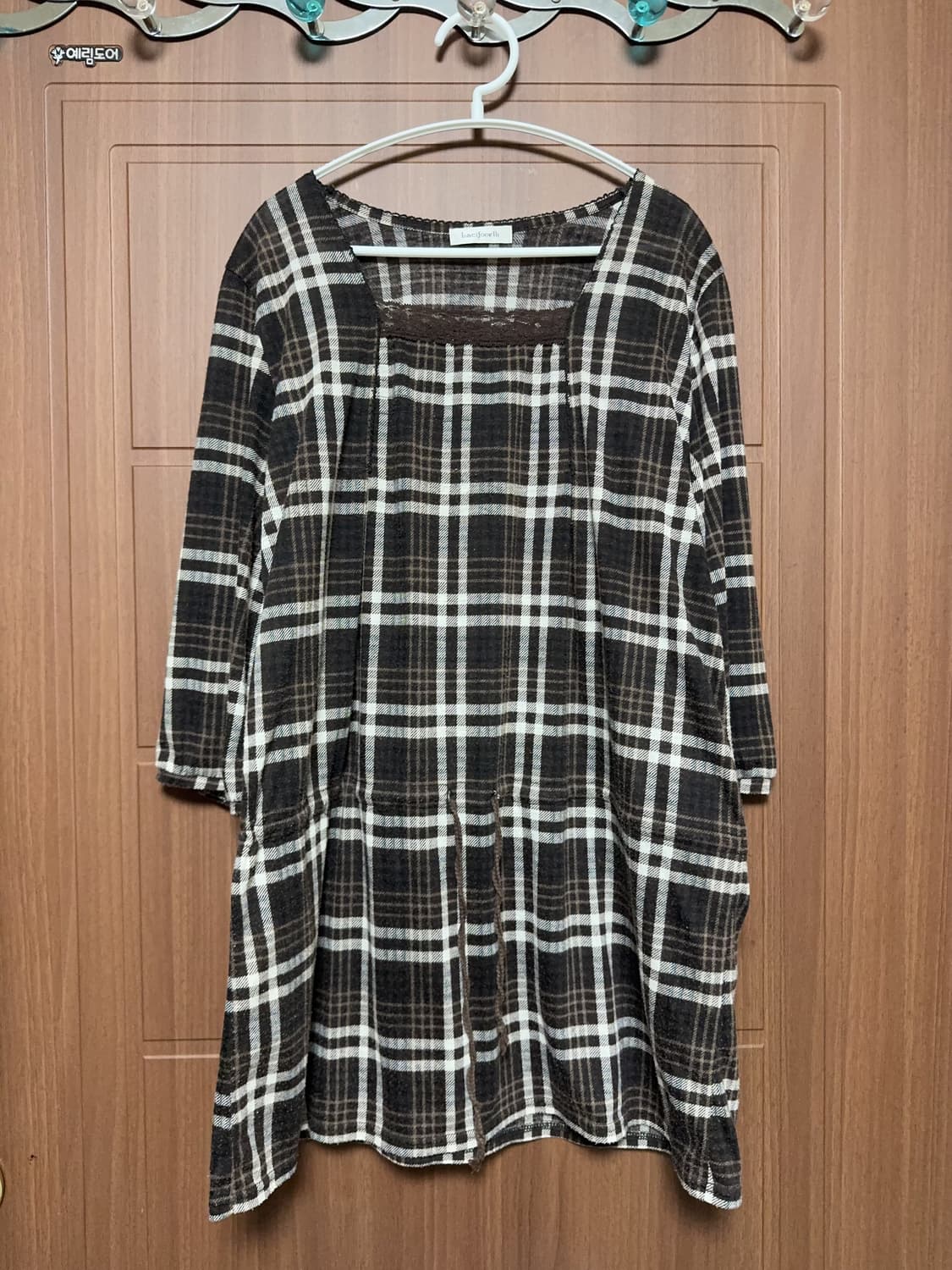 모리걸 하구미 일본 빈티지 체크 레이스 7부 원피스 상품이미지1