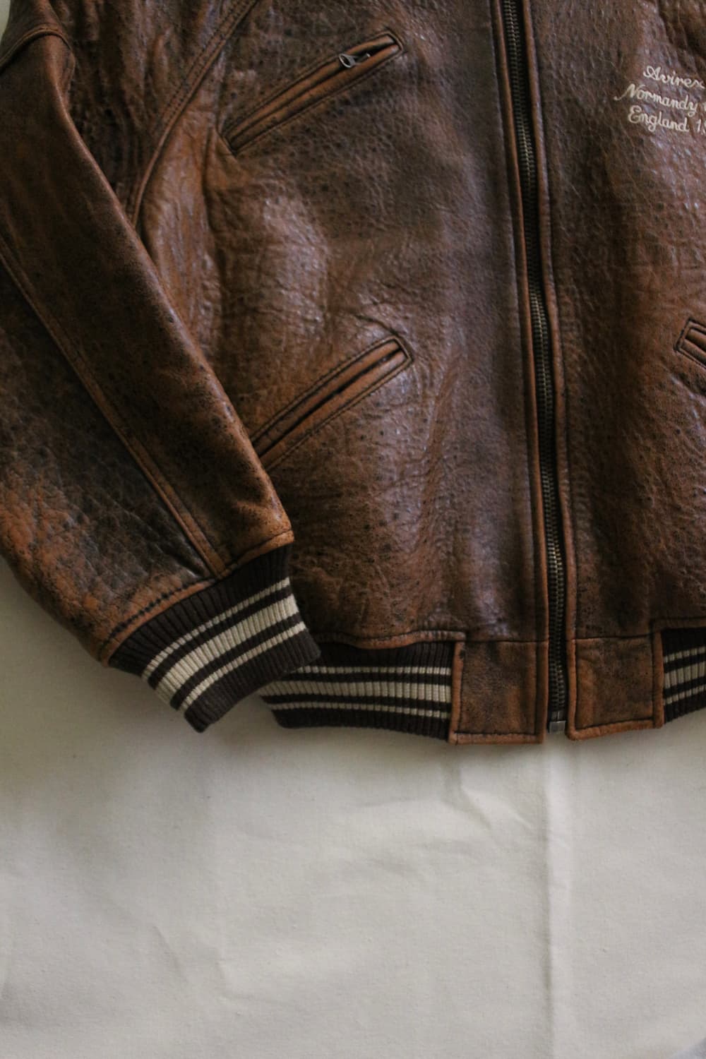 90s 아비렉스 아이콘 레더 바시티 자켓 상품이미지6