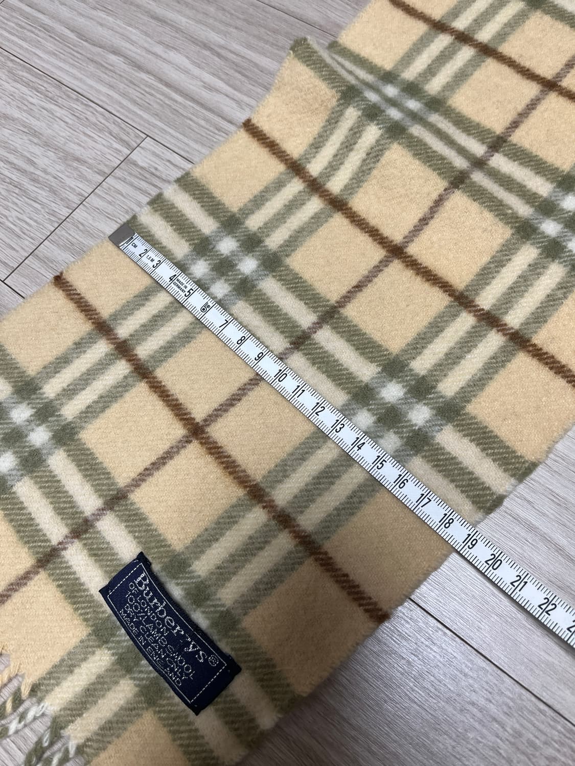 버버리 램스울100 머플러 유니크 옐로우베이지 체크 상품이미지4