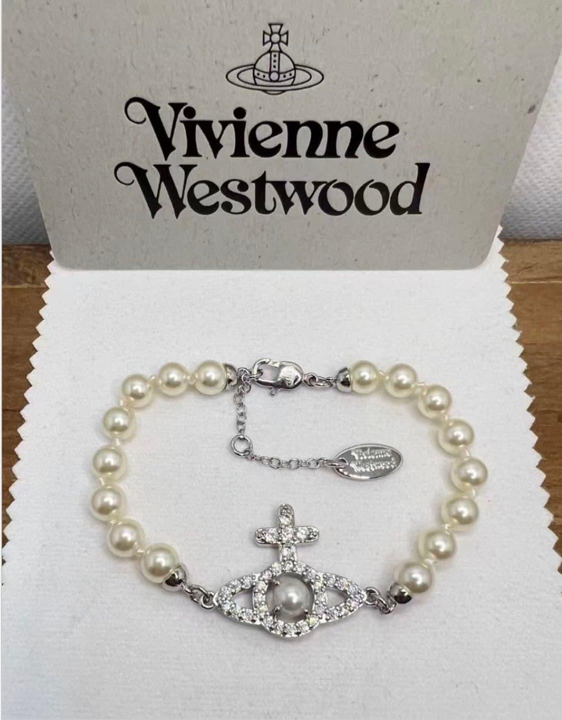 비비안웨스트우드 아카이브 진주펄 크리스탈 orb 브레이슬릿 팔찌 상품이미지3