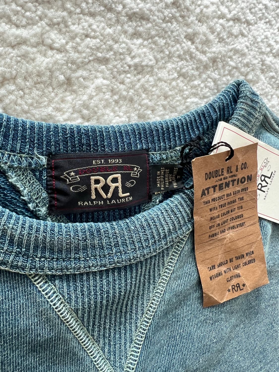 더블알엘 인디고 프렌치 테리 스웨트셔츠 상품이미지3