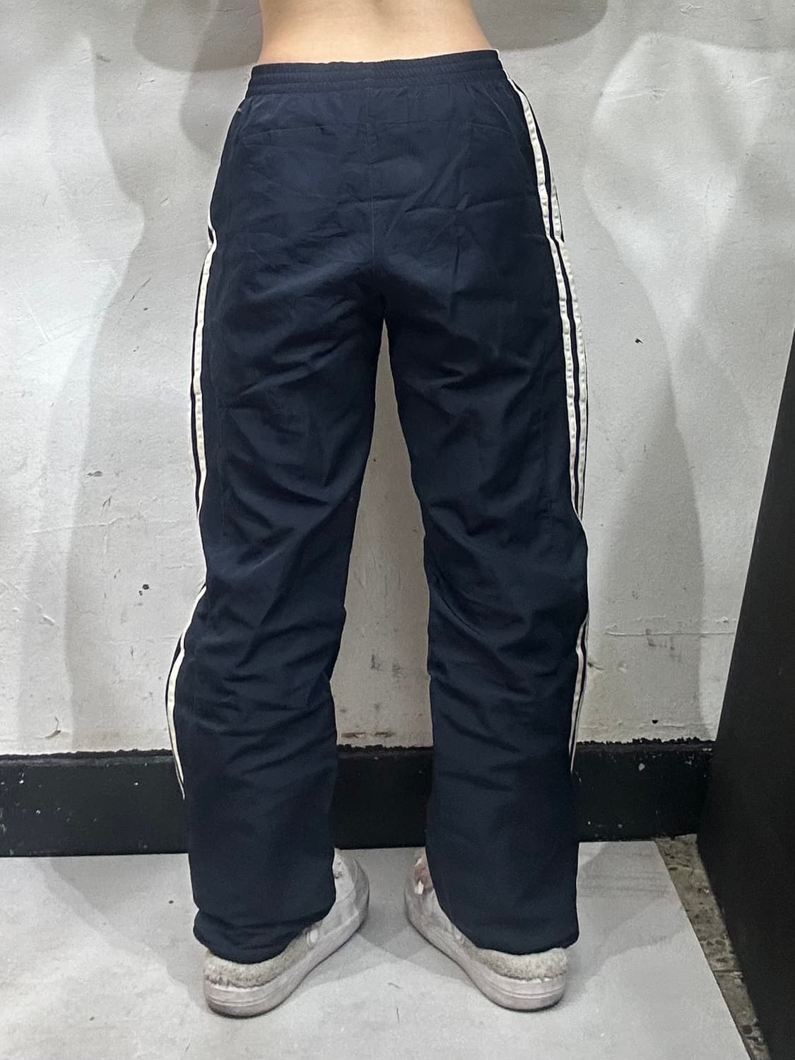 아디다스 와이드 네이비 화이트 삼선 트랙 팬츠 추리닝 바지 M 상품이미지3