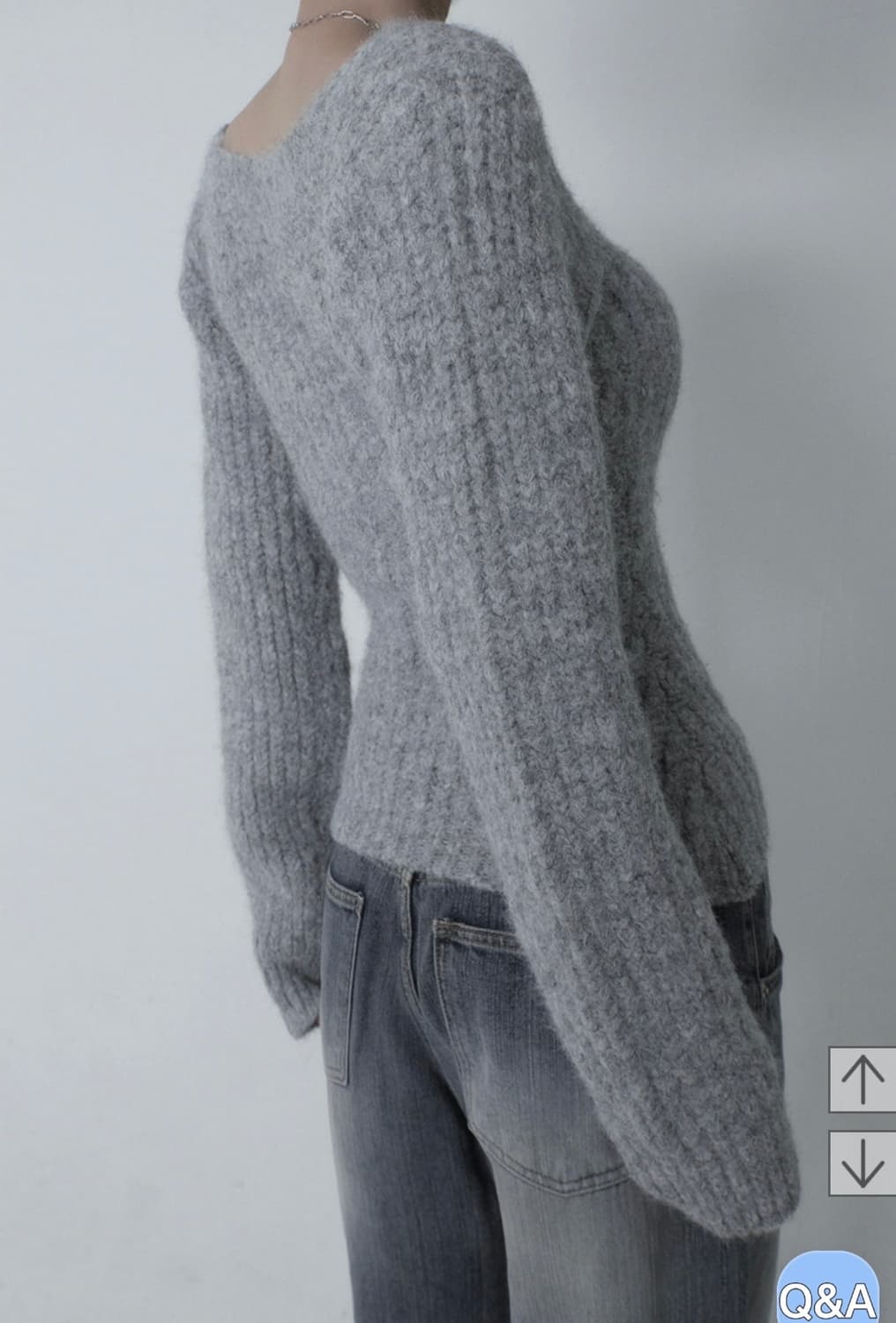 페일제이드 알파카 딥 브이넥 벌룬 니트 상품이미지4