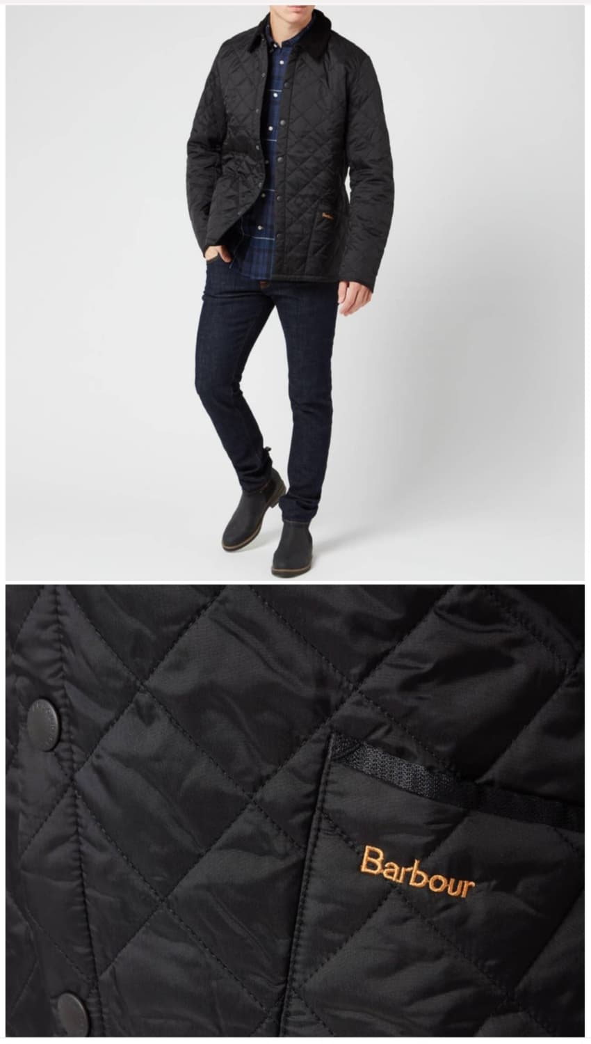 바버 남성 블랙 Heritage Liddesdale 퀼팅 자켓 L 상품이미지9