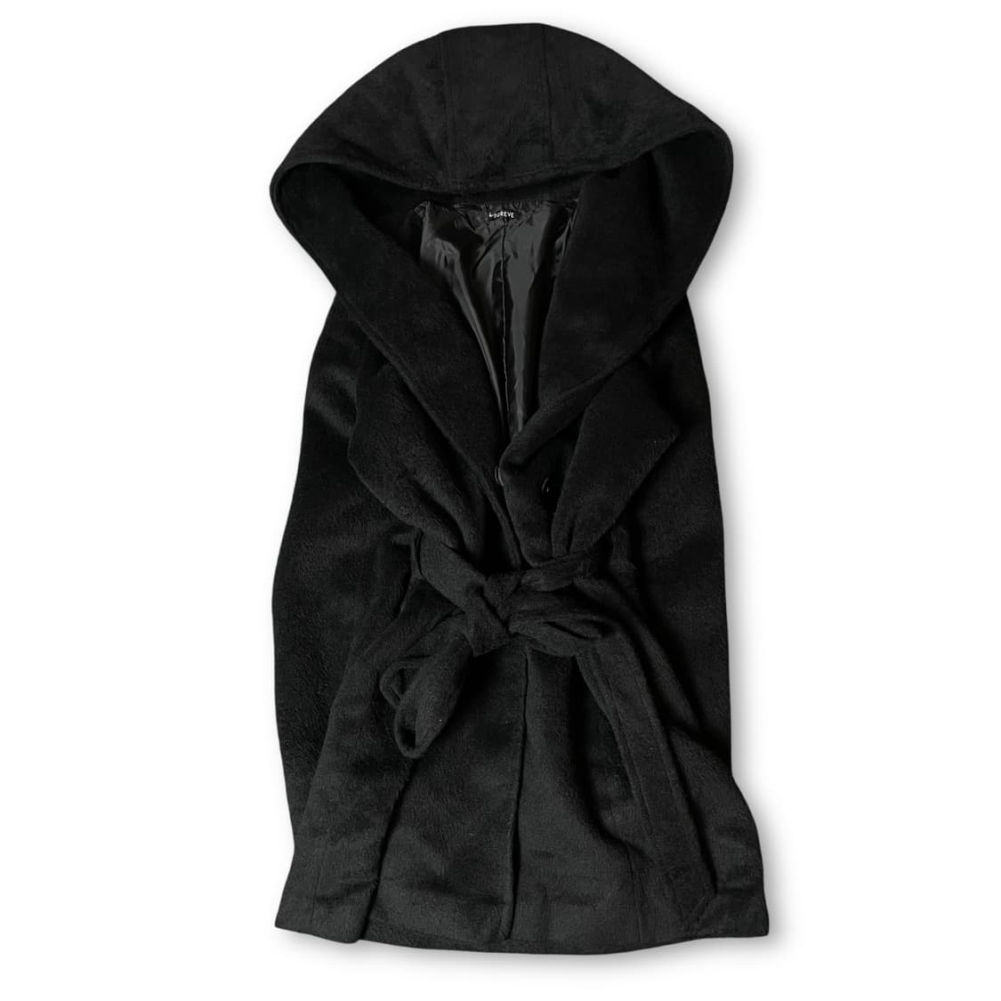 SUREVE 블랙 벨트 숄 코트 상품이미지1