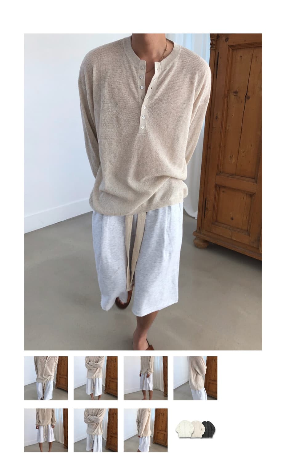 뉴치프시크 헨리넥 (블랙) 상품이미지1