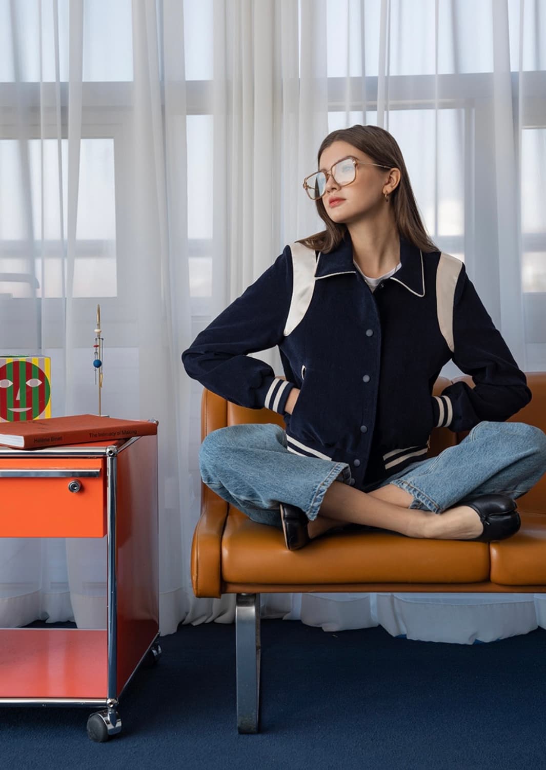 반원아틀리에 코듀로이 바시티자켓 딥네이비 M 상품이미지3