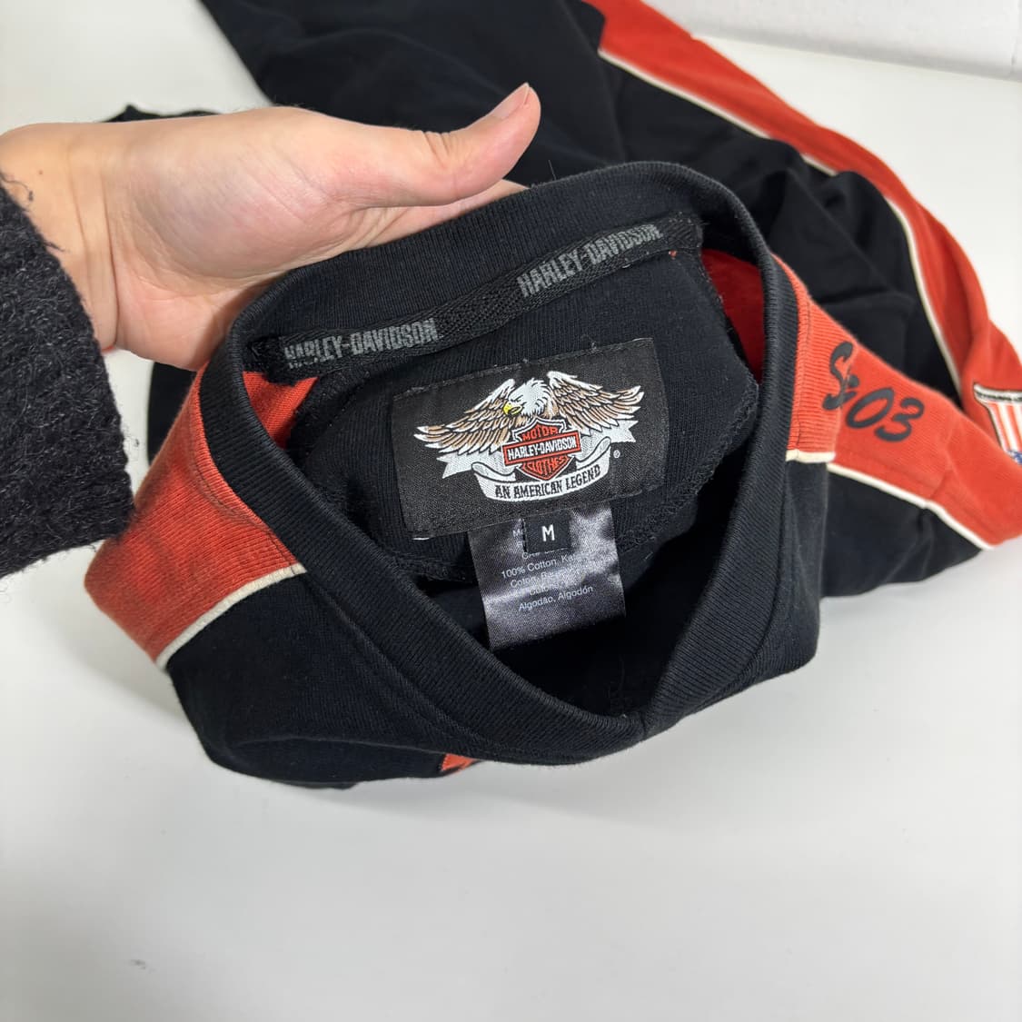 M 할리데이비슨 블랙 로고플레이 롱슬리브 상품이미지4