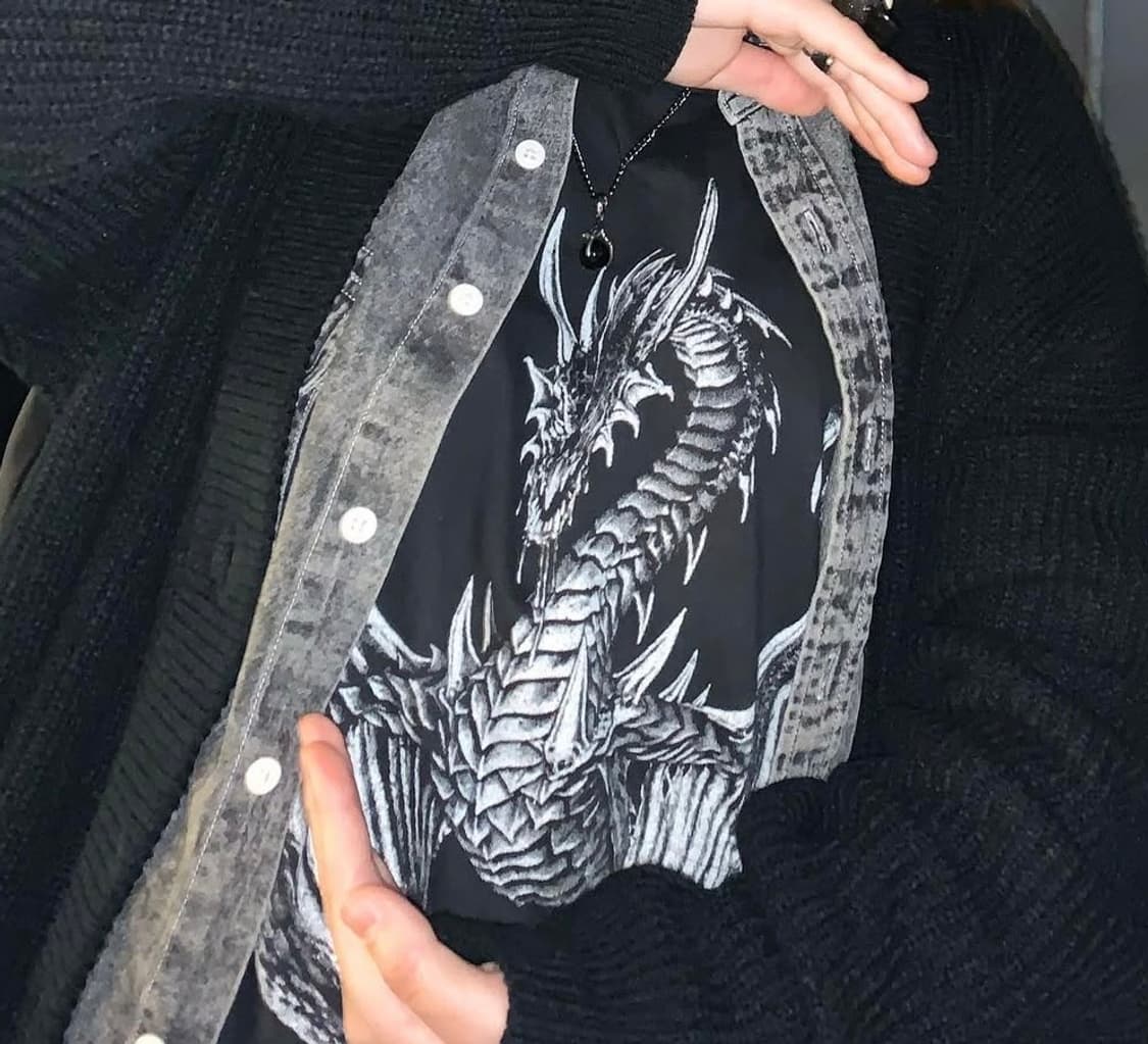 빈티지 롱슬리브 + 흑청 남방 상품이미지2