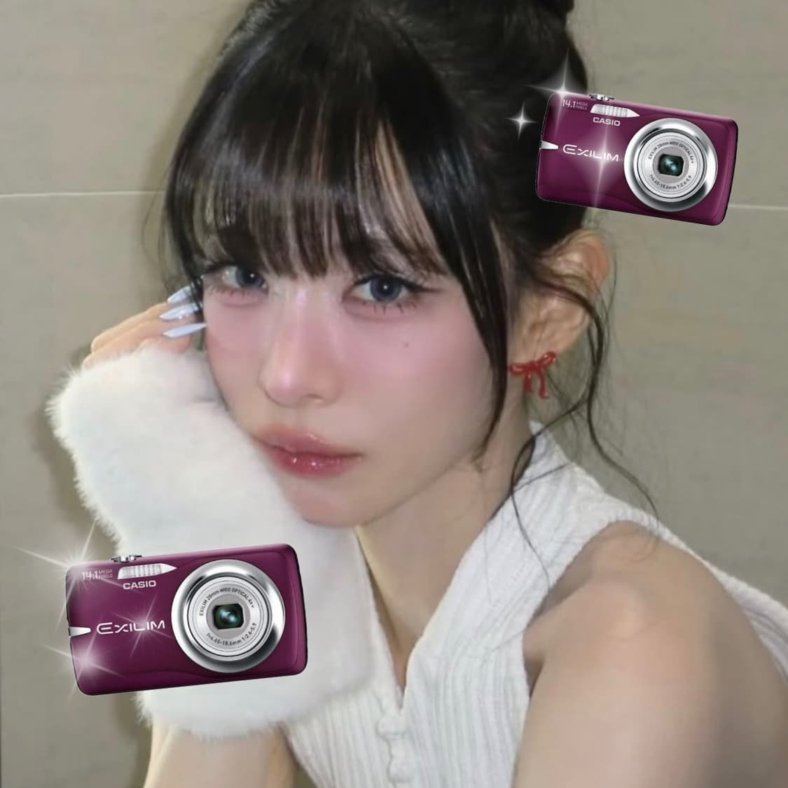 (차정원, 이채영픽/황변 비네팅x) Casio 카시오 z550 와인컬러 상품이미지1