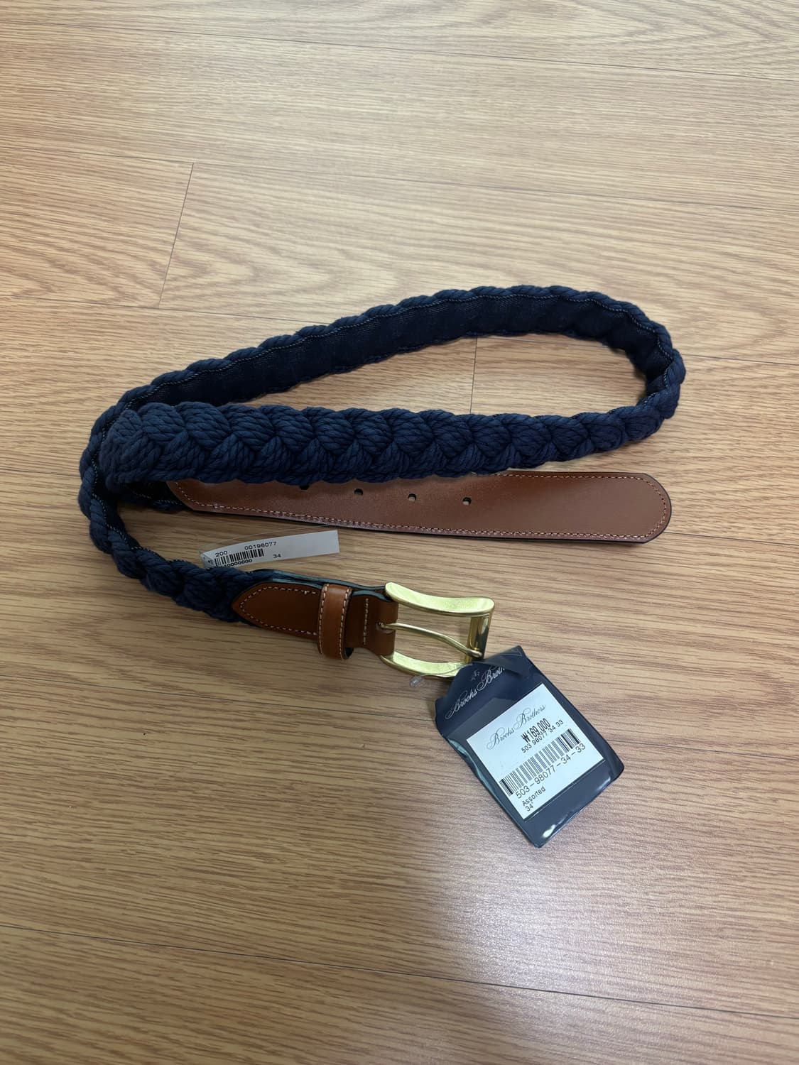 [새상품] 브룩스브라더스 레더 코튼 벨트 상품이미지2