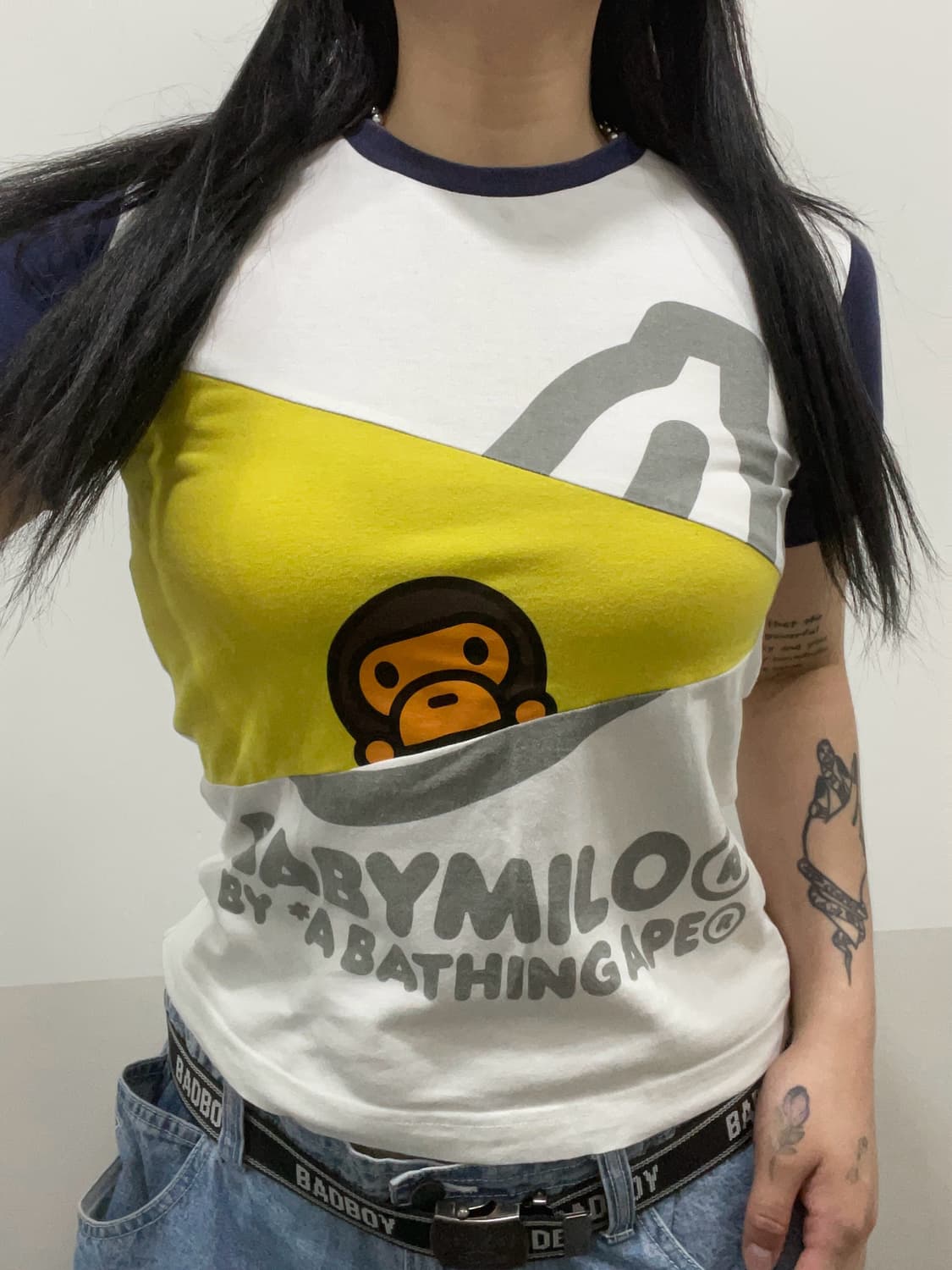 Bape kids 베이프 베이비 마일로 컬러블록 반팔티셔츠 상품이미지1