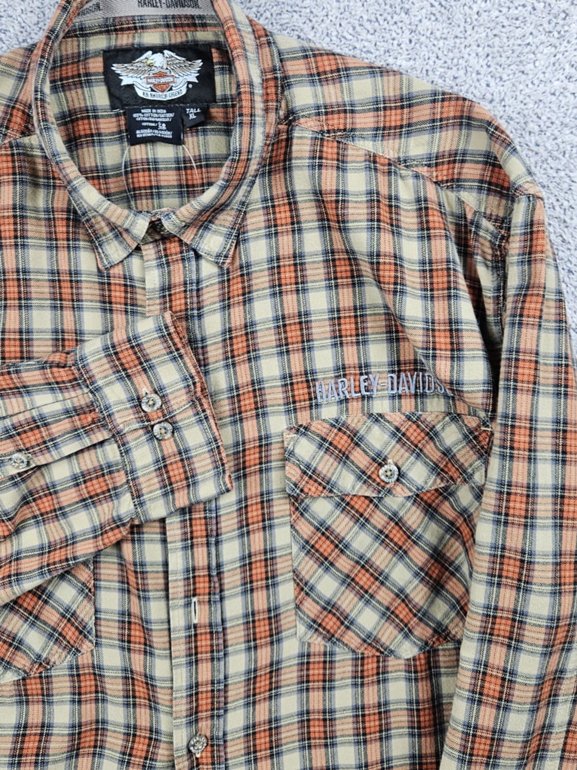할리데이비슨 자수레터링 체크패턴 플란넬 셔츠 ( XL ) / 10471 상품이미지6