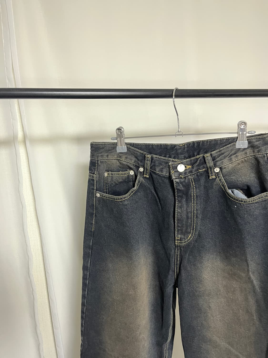 더블니 데님 팬츠 와이드 청바지 상품이미지5