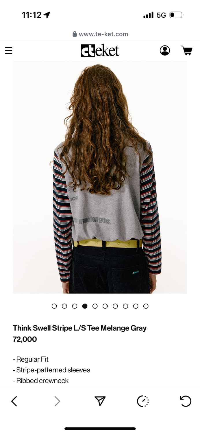 Think Swell Stripe L/S Tee Melange Gray 상품이미지3