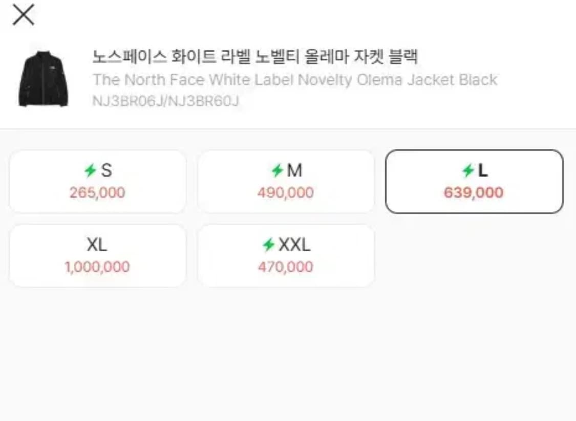 [L Size] 노스페이스 화이트 라벨 노벨티 올레마 자켓 블랙 상품이미지2