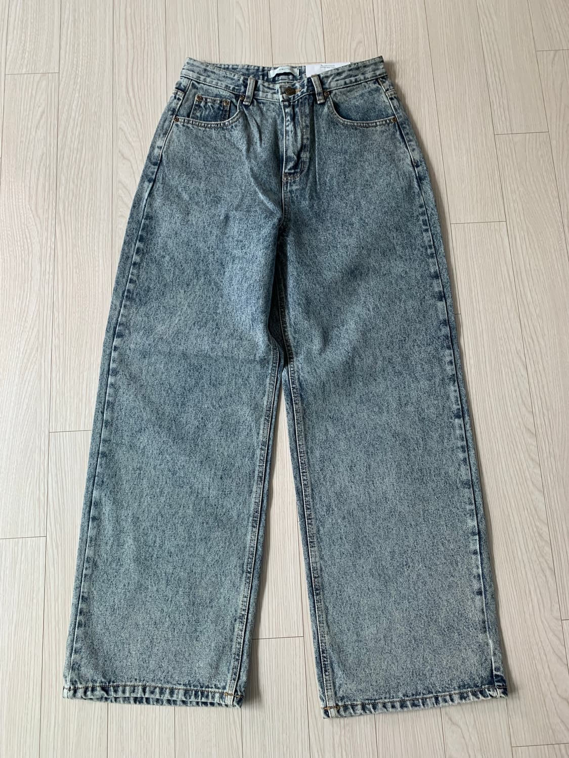 블루 워싱 데님 와이드 팬츠 (새제품) 상품이미지1