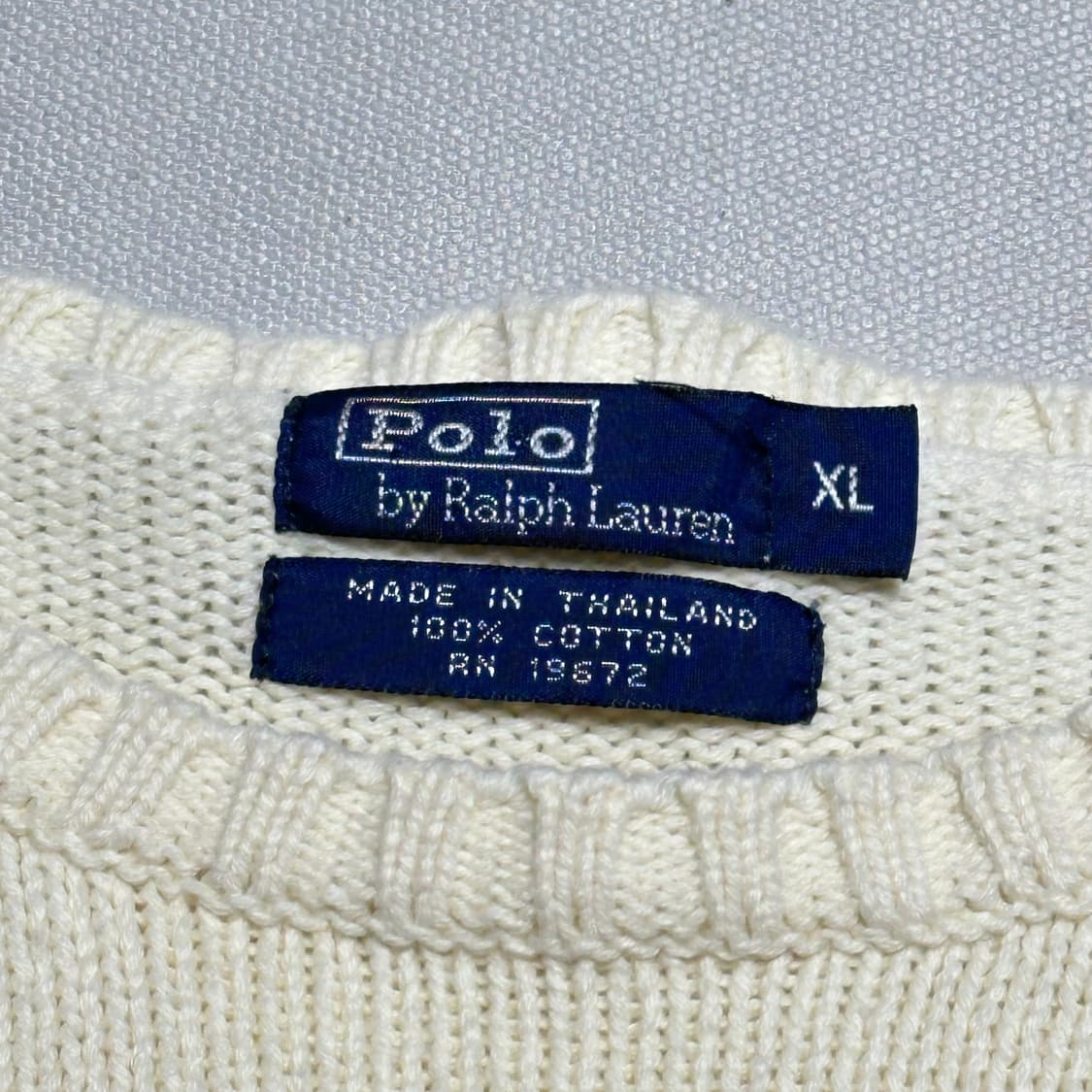 XL 폴로랄프로렌 아이보리 코튼 니트 상품이미지4