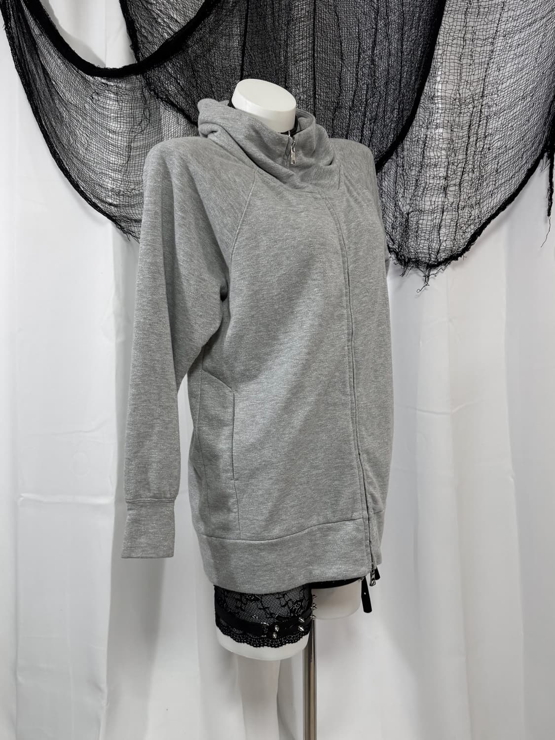 gray glitter zip up 상품이미지3