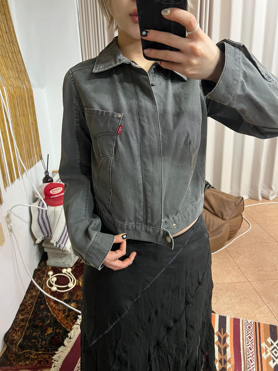 리바이스 여성 엔지니어드진 흑청데님 트러커 자켓 상품이미지1