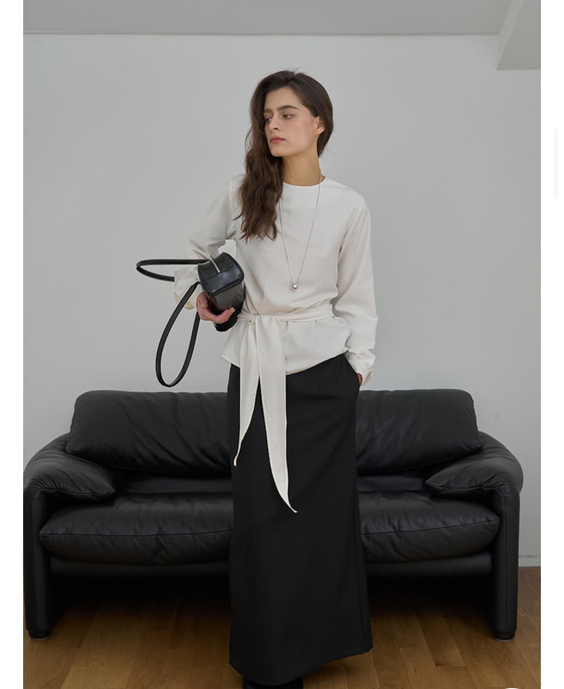 [새상품] 어텀 made 로브 랩 블라우스 / 하객룩  상품이미지8