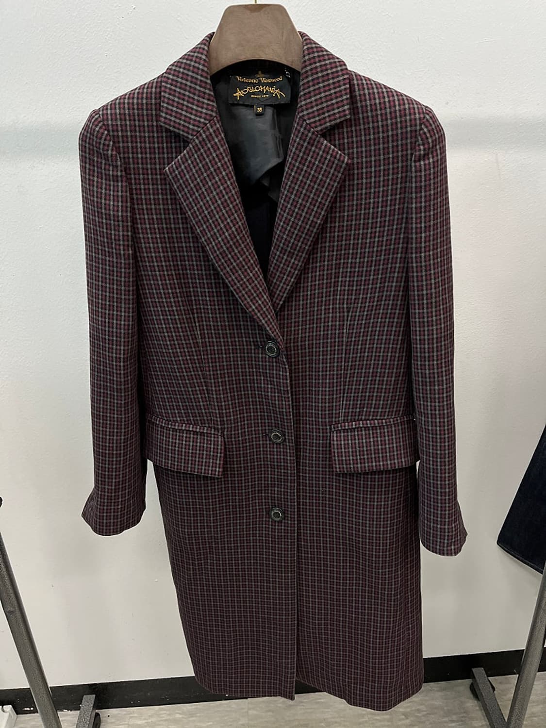 여) 비비안웨스트우드 버건디 체크코트  상품이미지3