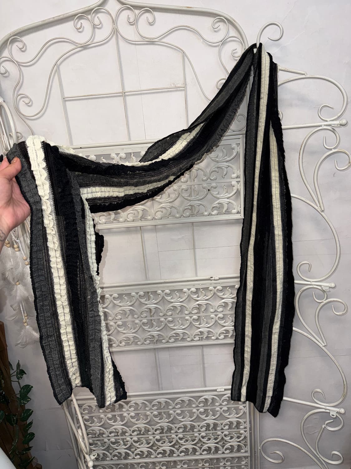 Black & white grunge shirring muffler 상품이미지2