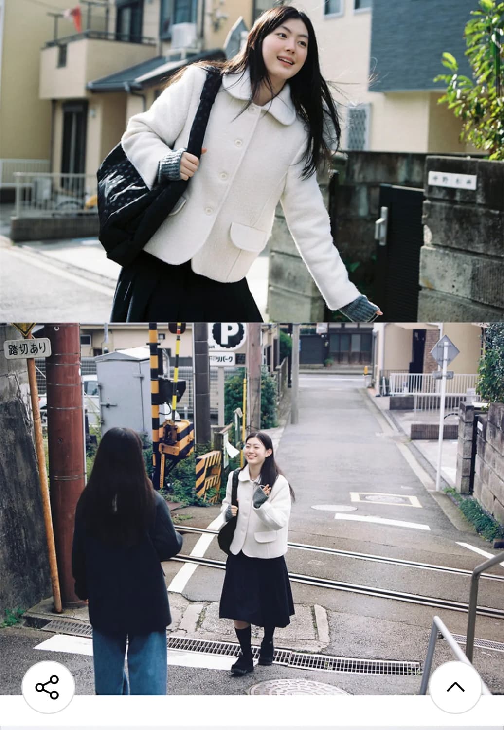 오헤시오 부클 하프 자켓 아이보리 상품이미지3