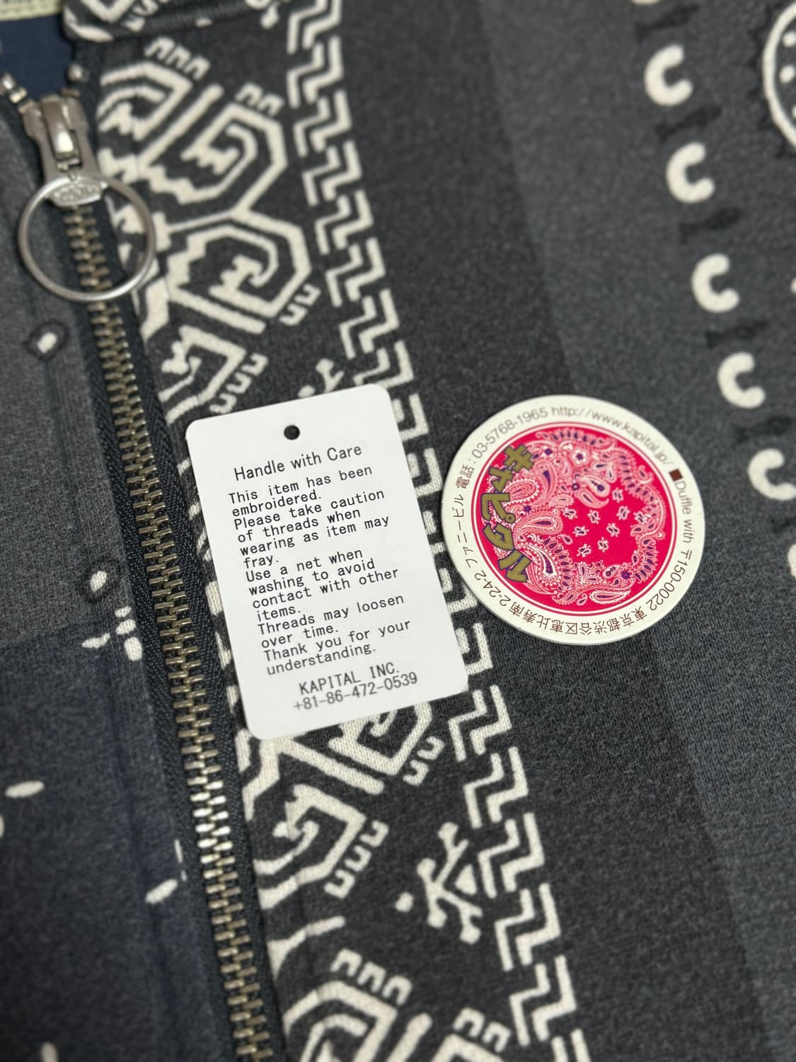 캐피탈 플리스 반다나 비부악 후드집업 블랙[4] 상품이미지8