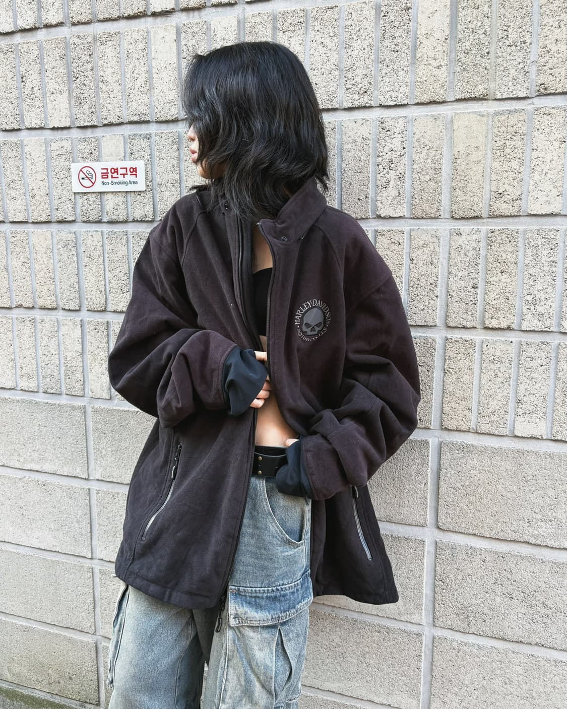 할리데이비슨 오버사이즈 플리스 집업 자켓 상품이미지5