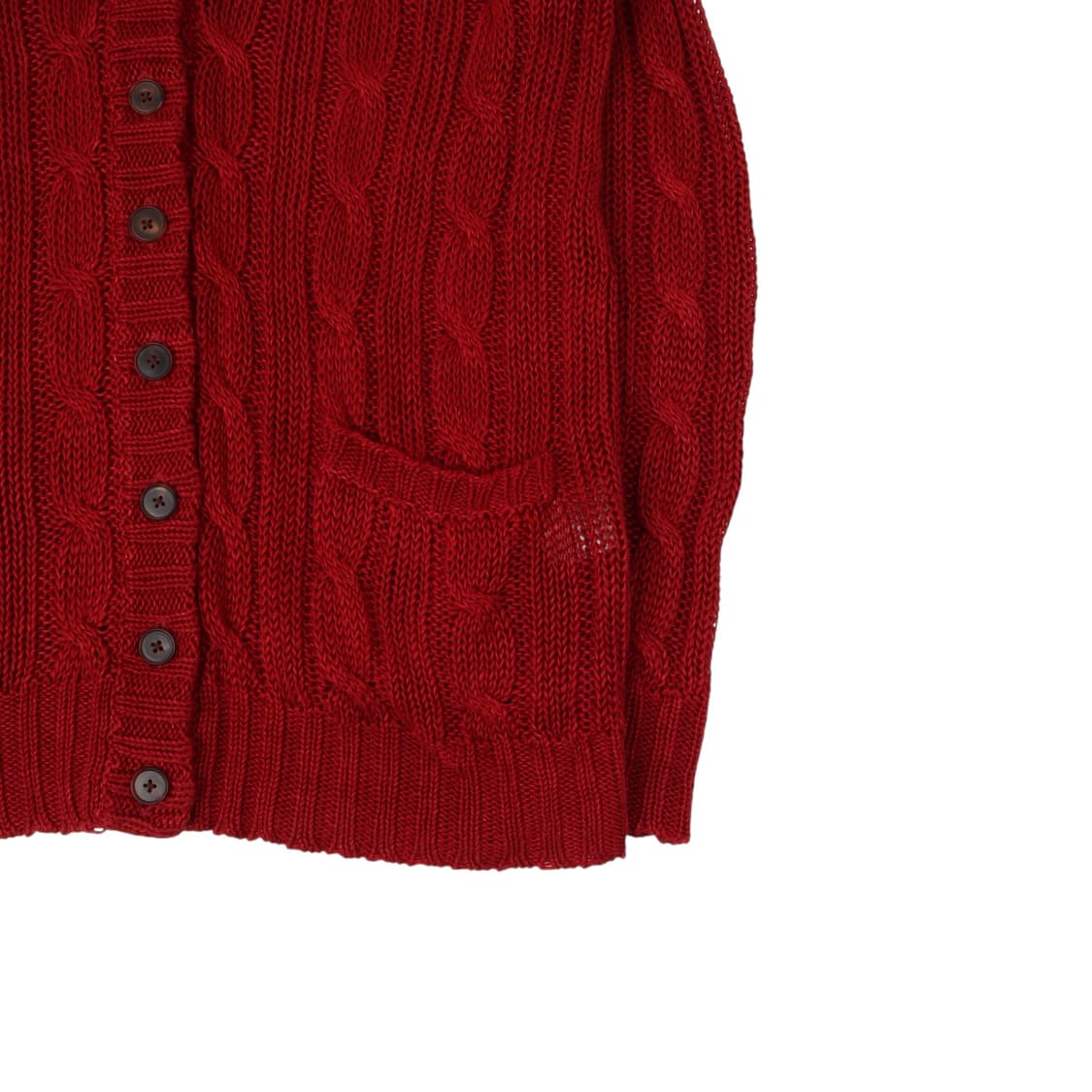 폴로 랄프로렌 레드 린넨 엘보우패치 숄카라 가디건 상품이미지4