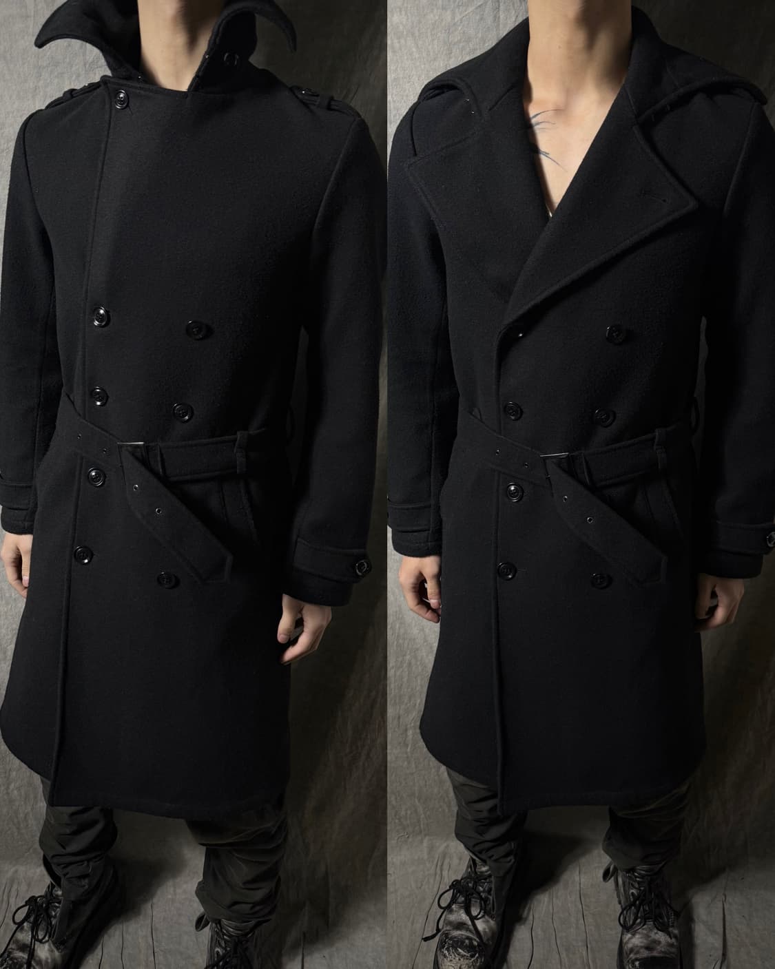 CIVARIZE Wool Long Belted Trench Coat 상품이미지1