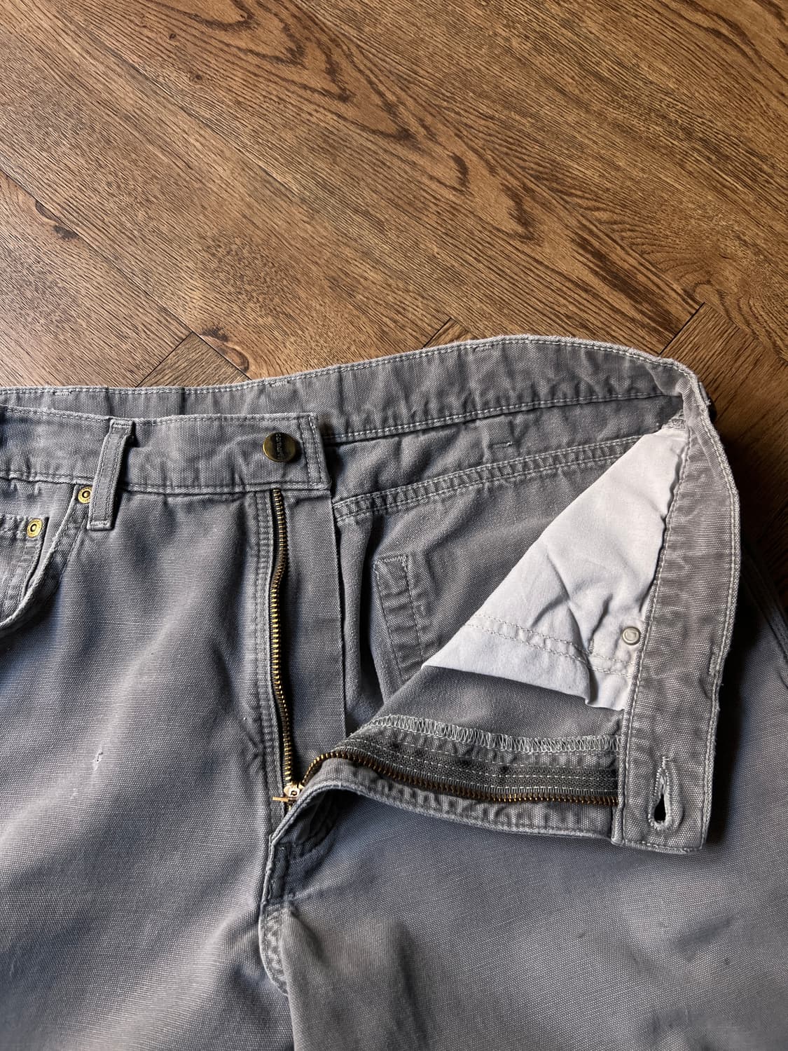 [34]칼하트 USA 빈티지 워싱 차콜 싱글니 카펜터 워크 팬츠 상품이미지2