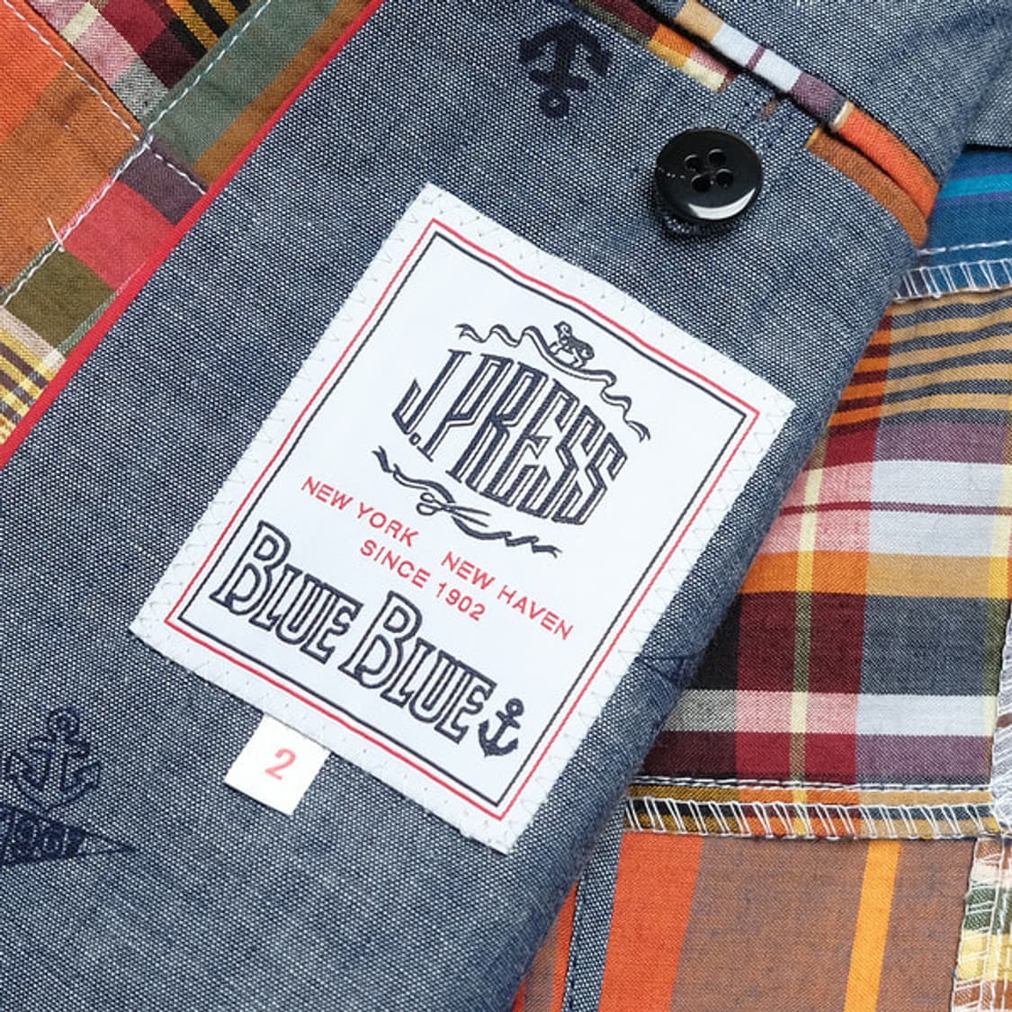 X블루블루 madras patchwork blazer 상품이미지6