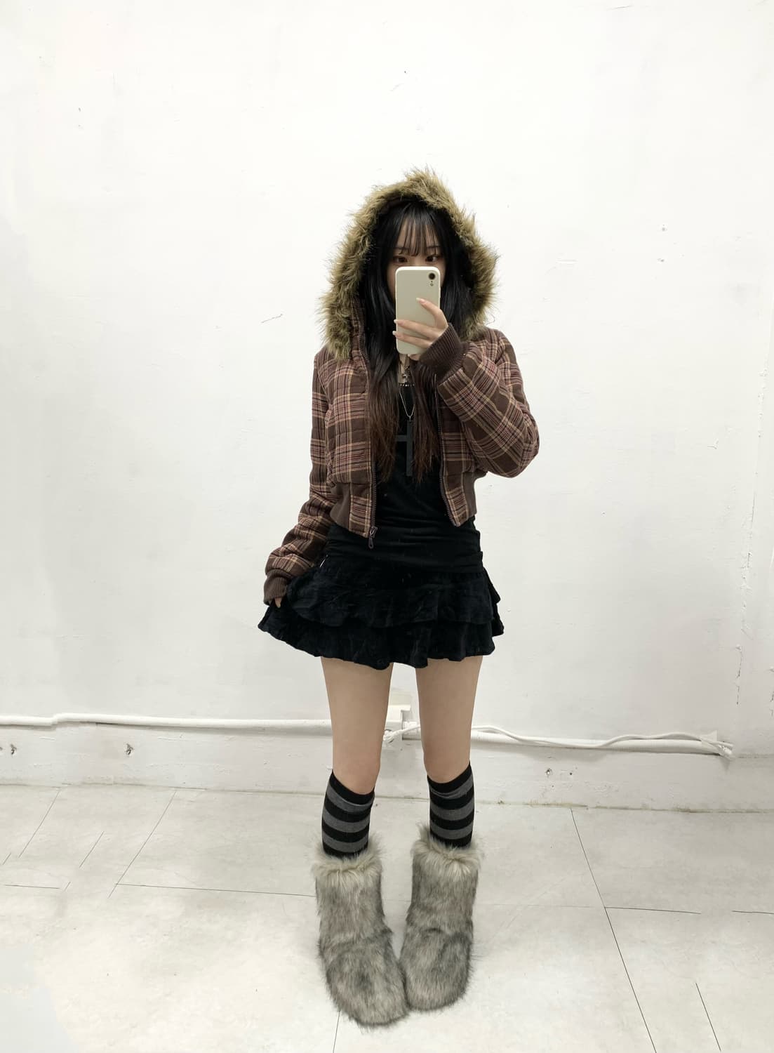 [UTD] 체리초코맛 🍫 울프죠 숏 패브릭 패딩 상품이미지2