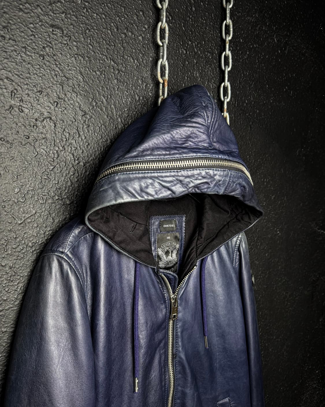 DIESEL – Hooded Leather Zip-Up Jacket  상품이미지2