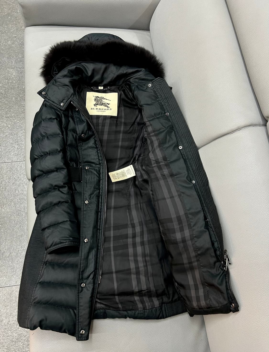 버버리 아비데일 폭스퍼 롱패딩(UK4/44) 상품이미지8