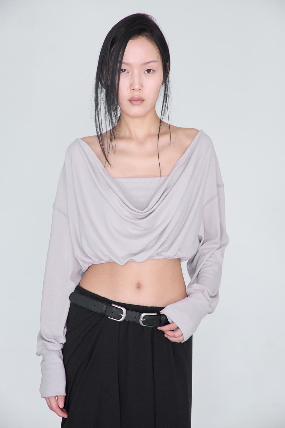 Draped Back Top _ Beige 상품이미지1