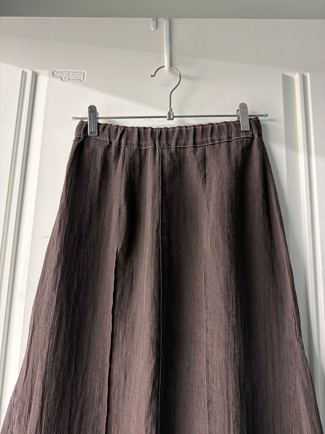 일본빈티지 브라운 글로시 롱스커트 상품이미지5