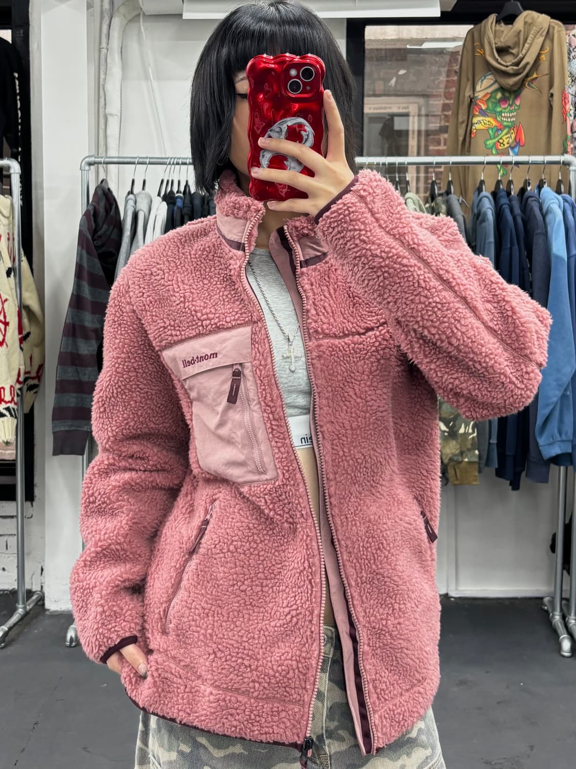 몽벨 핑크 플리스 자켓 상품이미지1